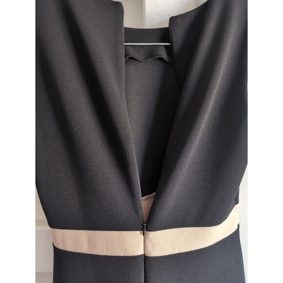 Nina Leonard Sleeveless Jewel Neck Black Color-block Dress S Striped Fit & Flare - Picture 9 of 10
